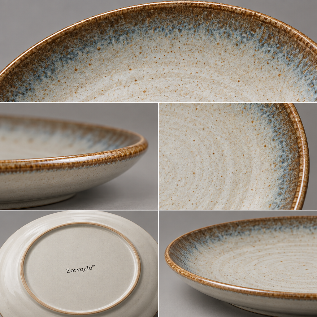 Zorvqalo™ Hand-Glazed Ceramic Dinner Plate image 3