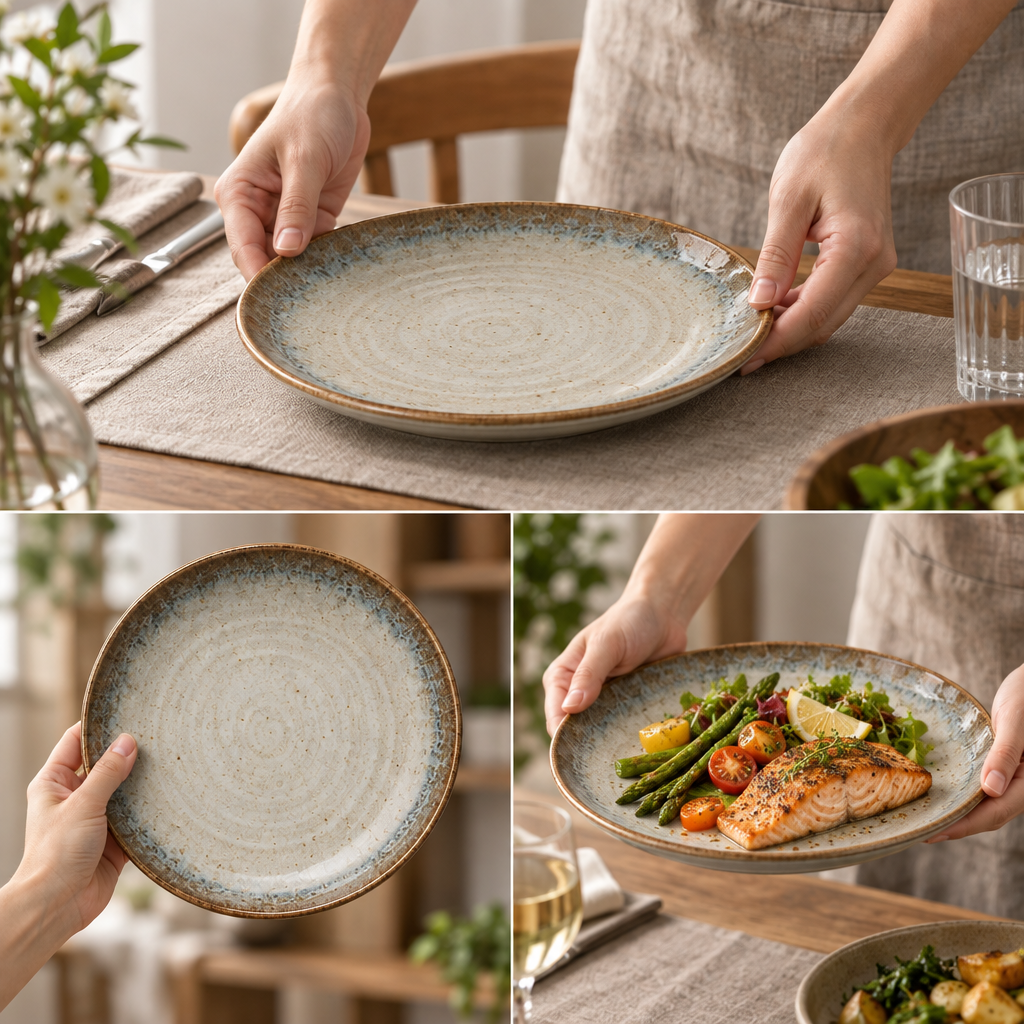 Zorvqalo™ Hand-Glazed Ceramic Dinner Plate image 5