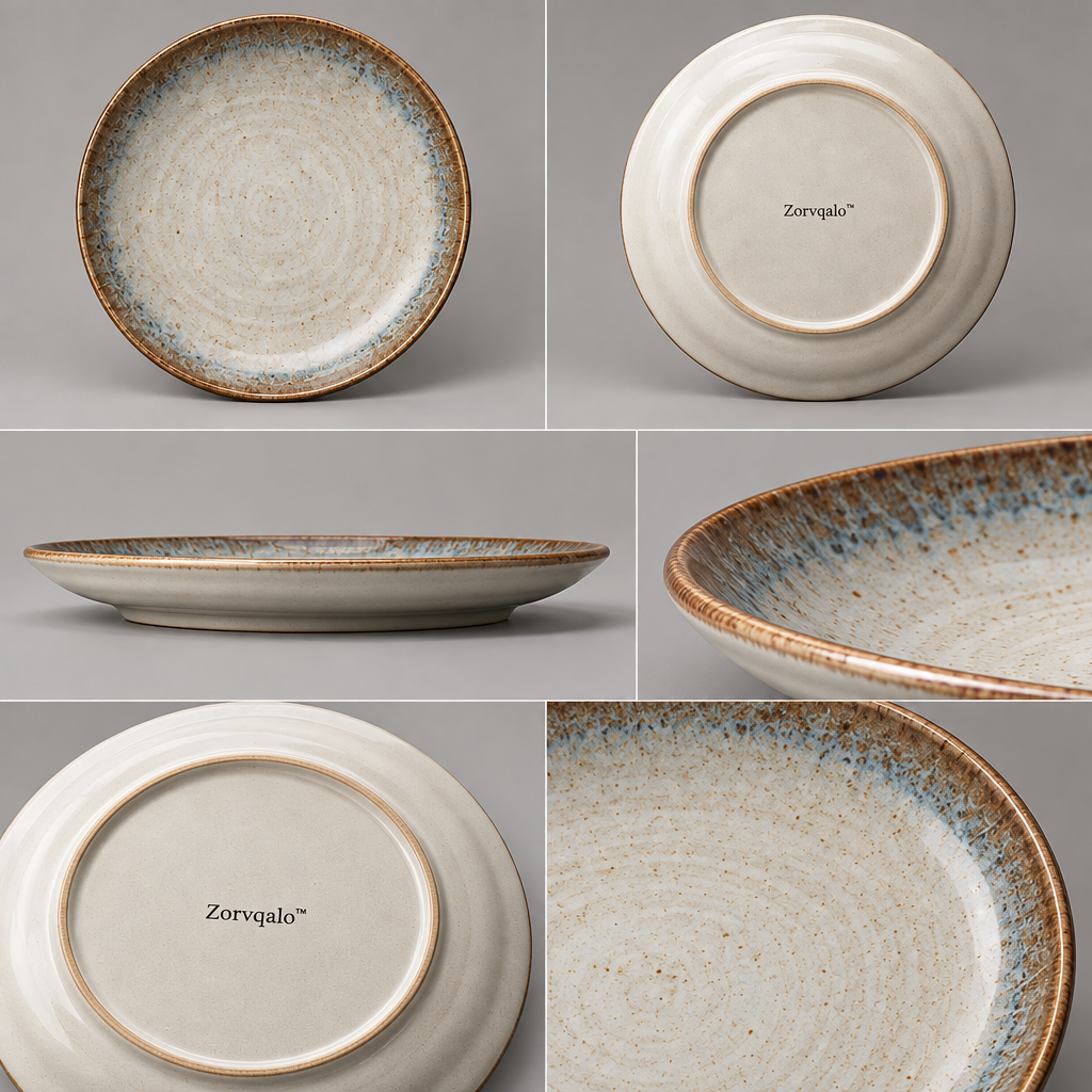 Zorvqalo™ Hand-Glazed Ceramic Dinner Plate image 6