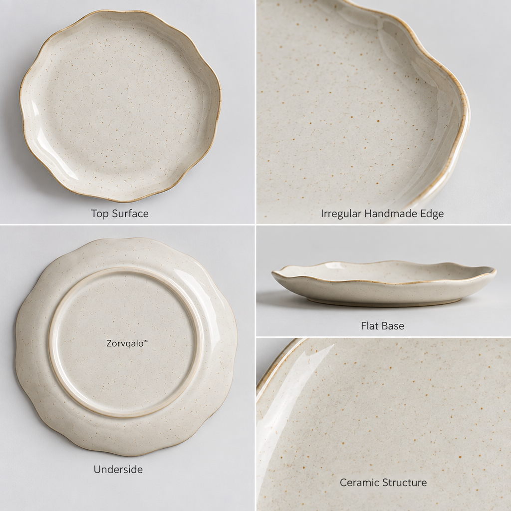 Zorvqalo™ Irregular-Edge Ceramic Plate image 6
