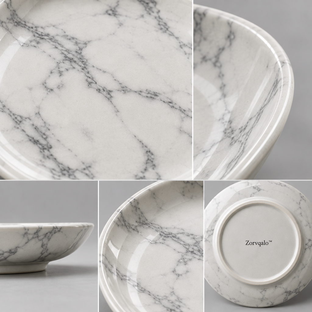 Zorvqalo™ Marble-Pattern Ceramic Plate image 3