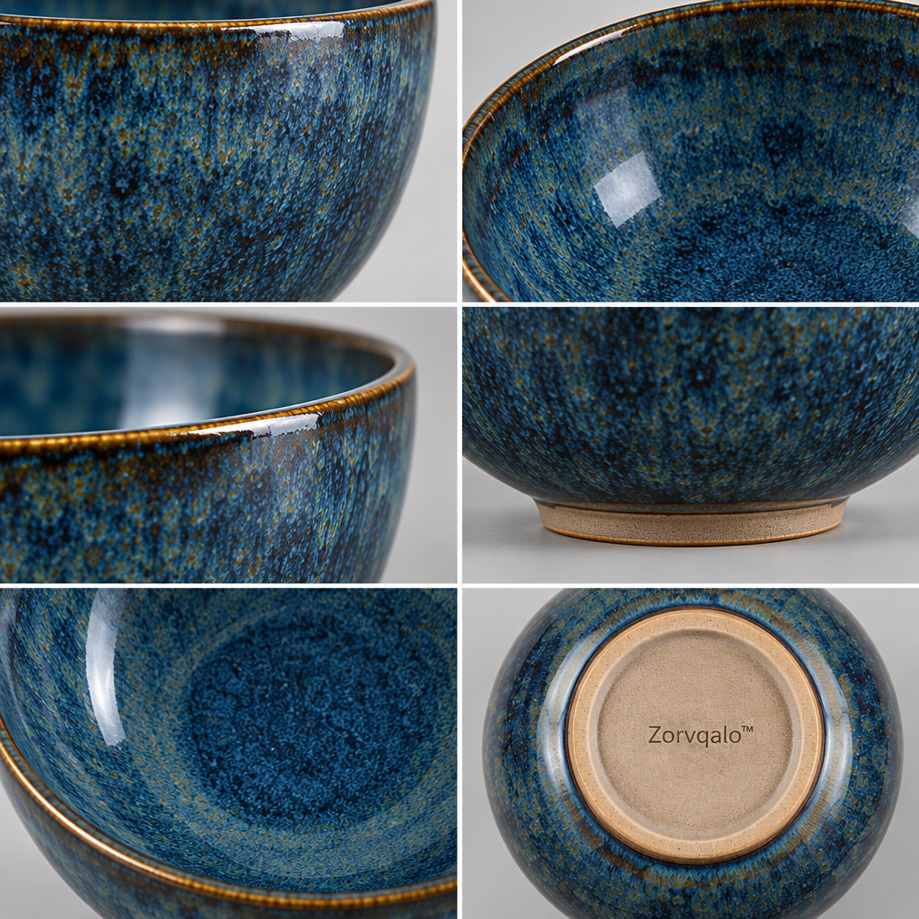 Zorvqalo™ Hand-Glazed Deep Ceramic Bowl image 3