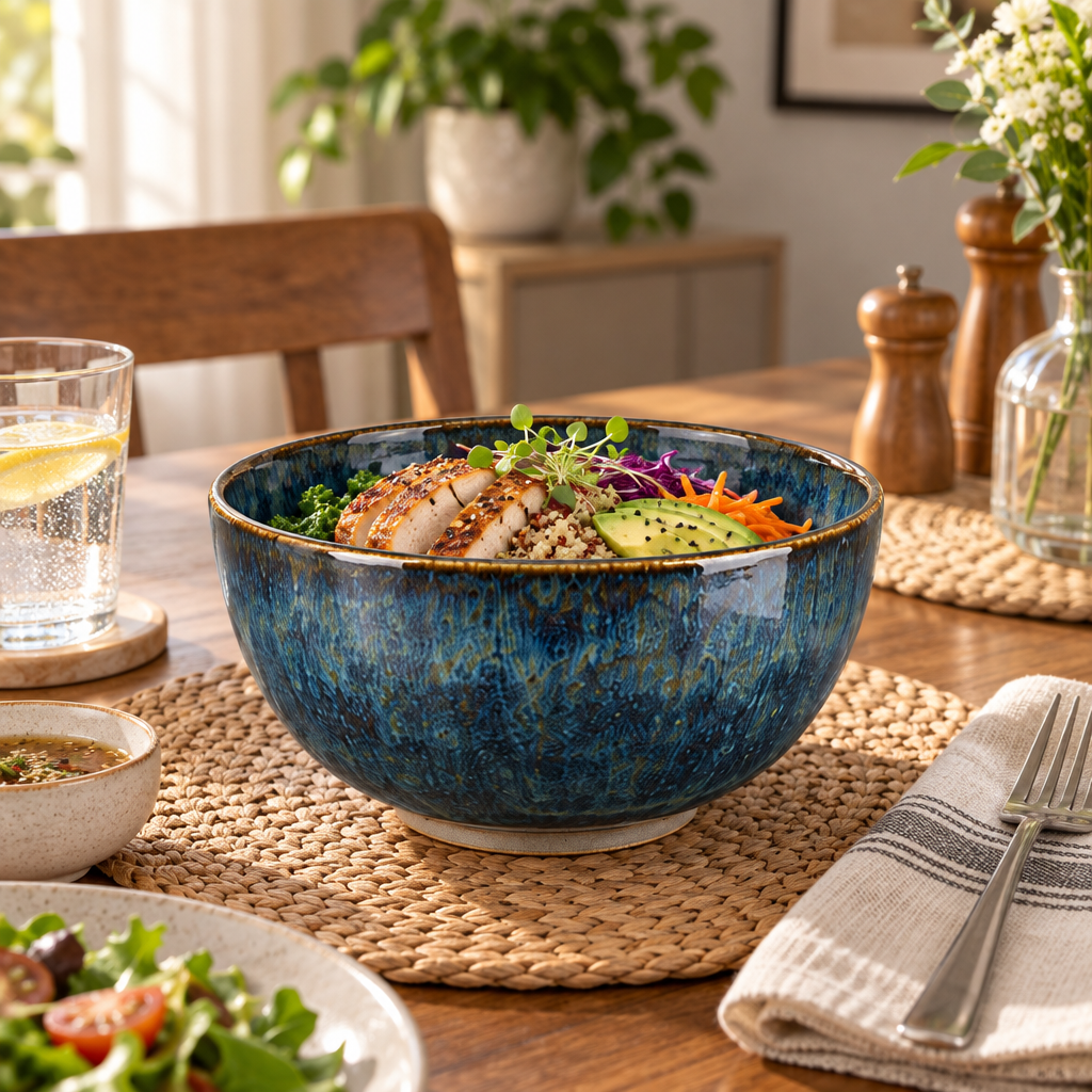 Zorvqalo™ Hand-Glazed Deep Ceramic Bowl image 4
