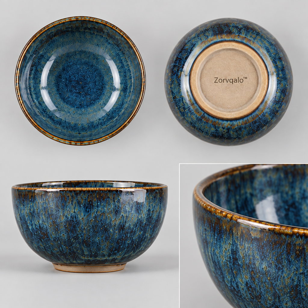 Zorvqalo™ Hand-Glazed Deep Ceramic Bowl image 6