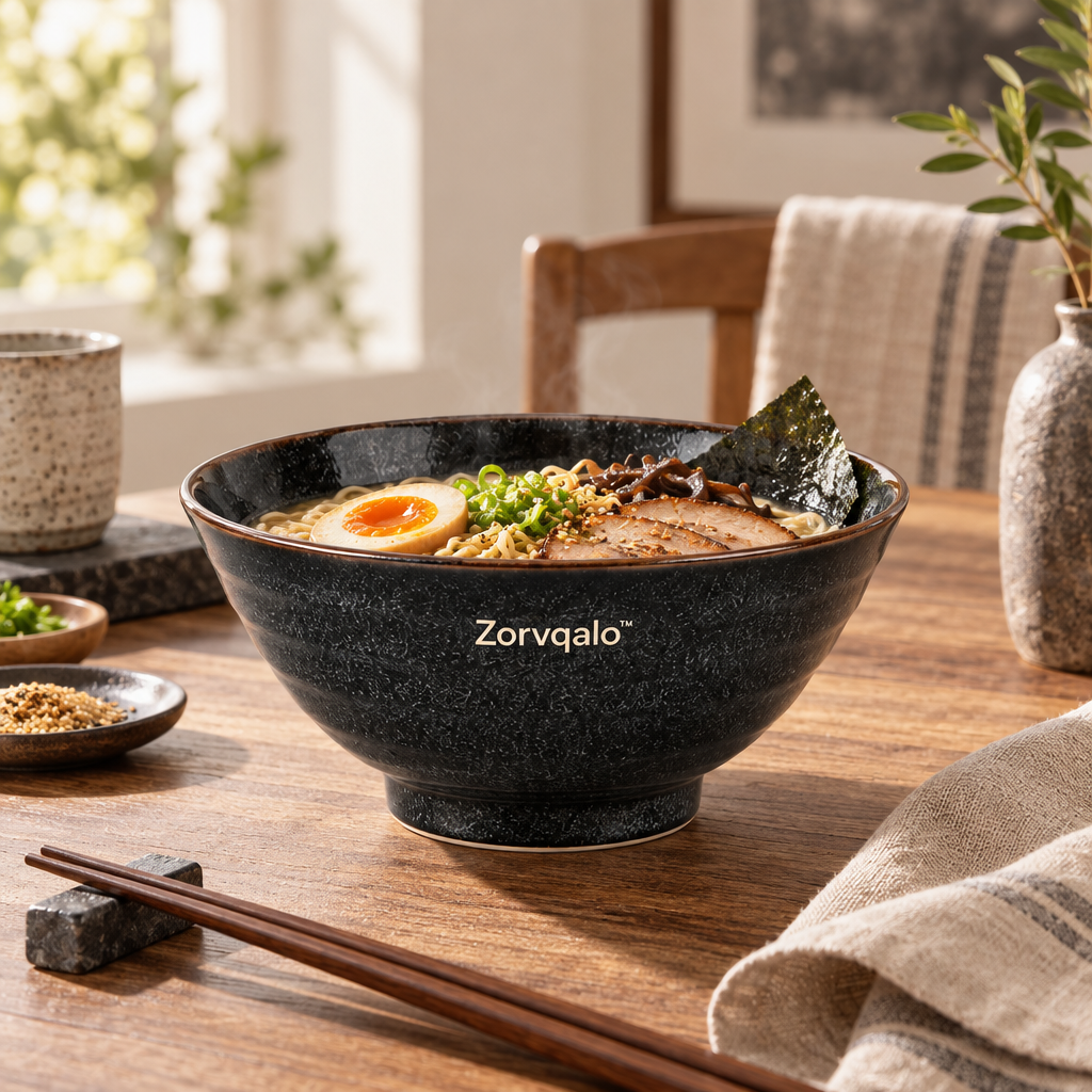 Zorvqalo™ Japanese Ceramic Ramen Bowl image 1