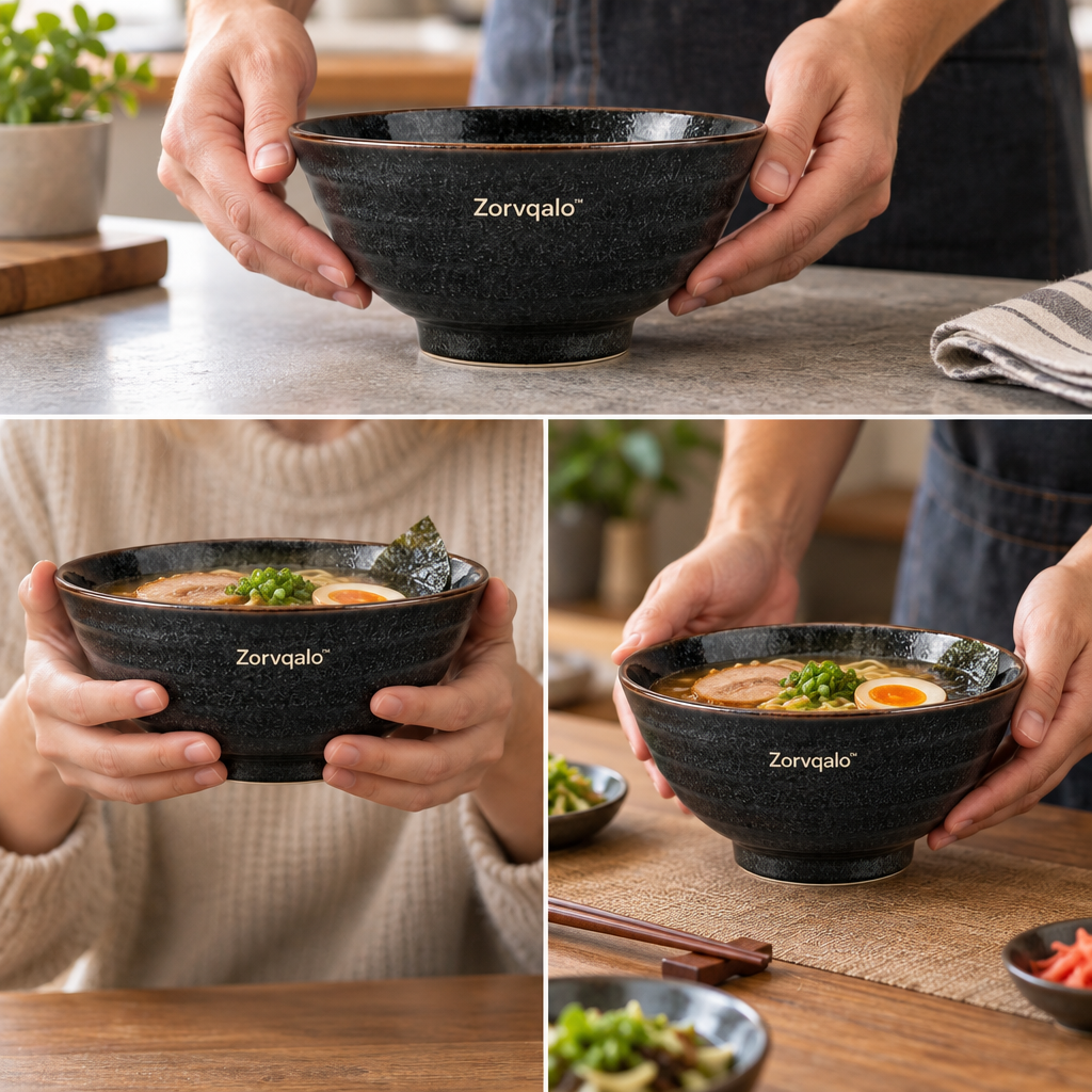 Zorvqalo™ Japanese Ceramic Ramen Bowl image 5