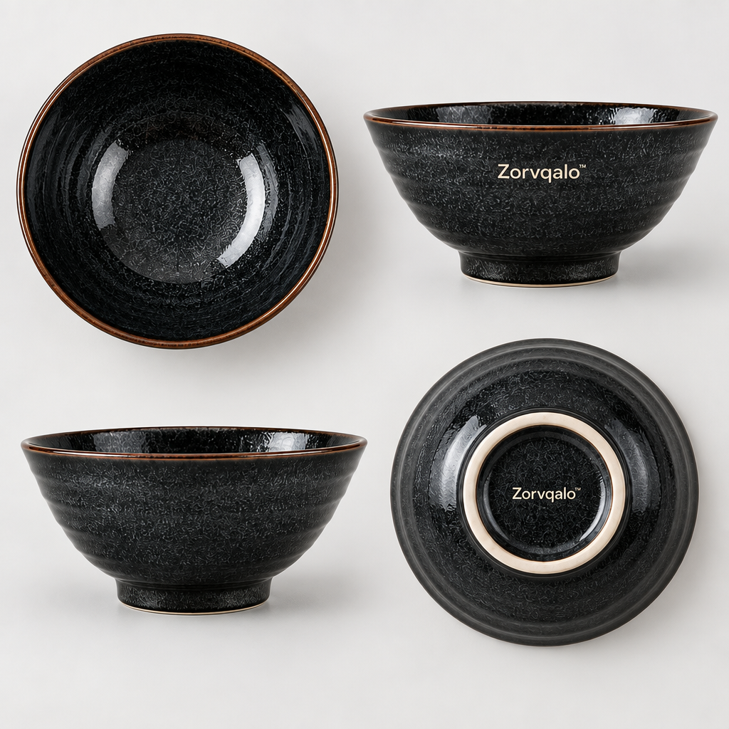Zorvqalo™ Japanese Ceramic Ramen Bowl image 6