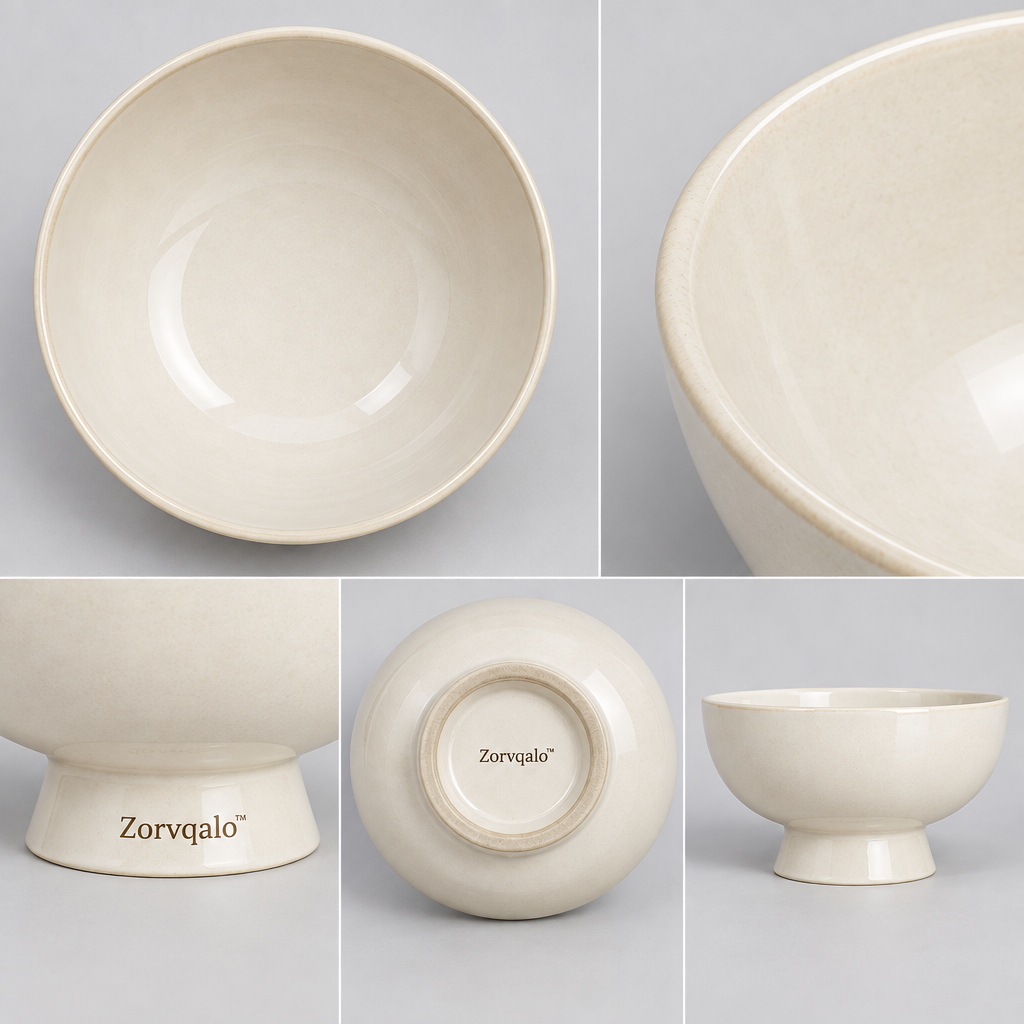 Zorvqalo™ Raised Ceramic Salad Bowl image 6