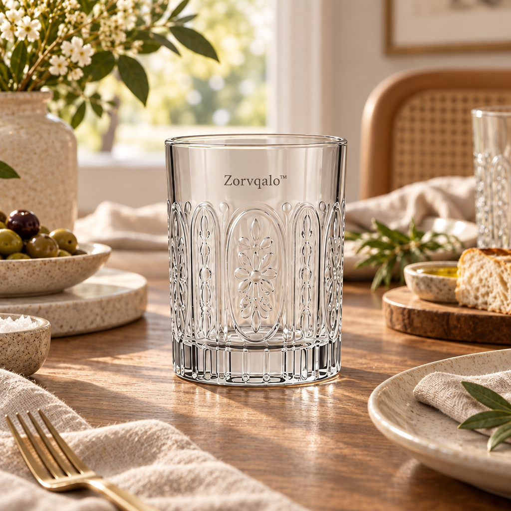 Zorvqalo™ Vintage Embossed Glass Tumbler image 1