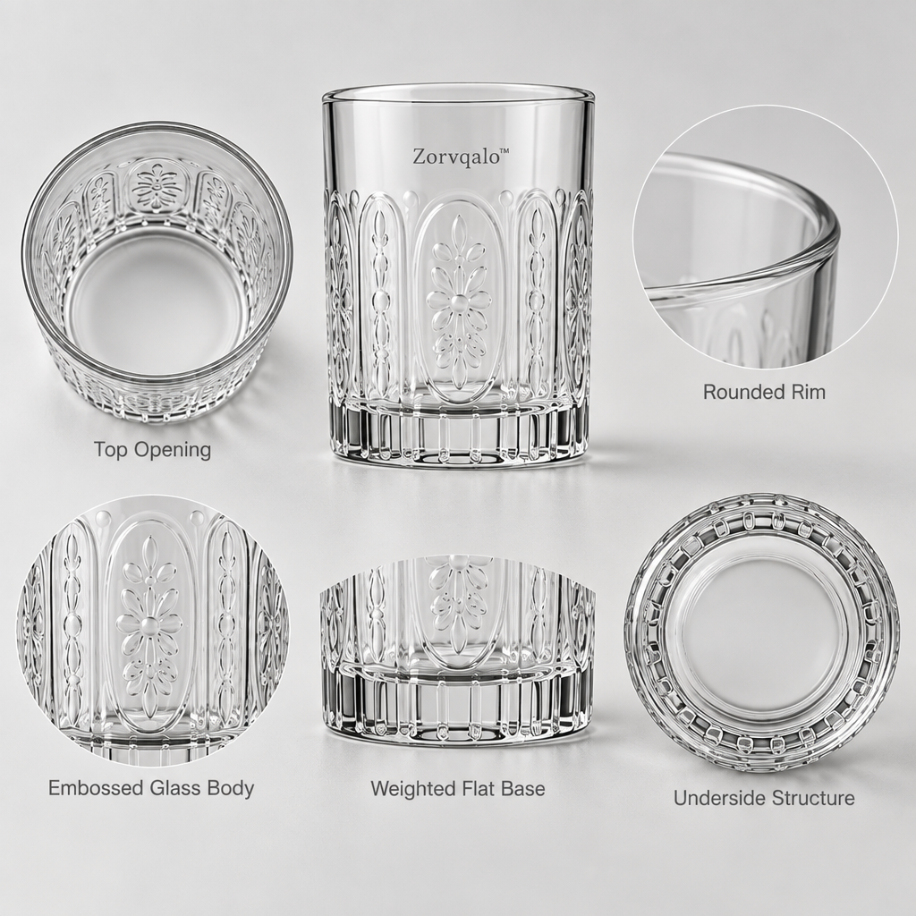 Zorvqalo™ Vintage Embossed Glass Tumbler image 6