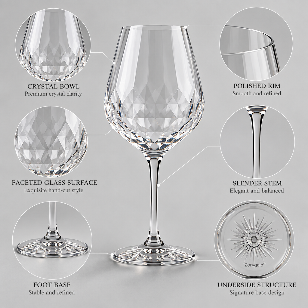 Zorvqalo™ Crystal Stemmed Wine Glass image 6