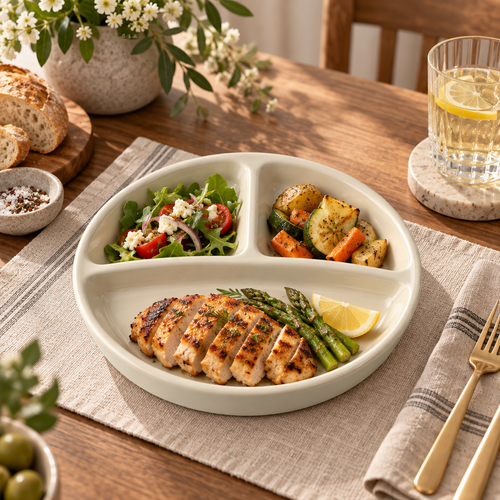 Zorvqalo™ Ceramic Divided Serving Plate image 1