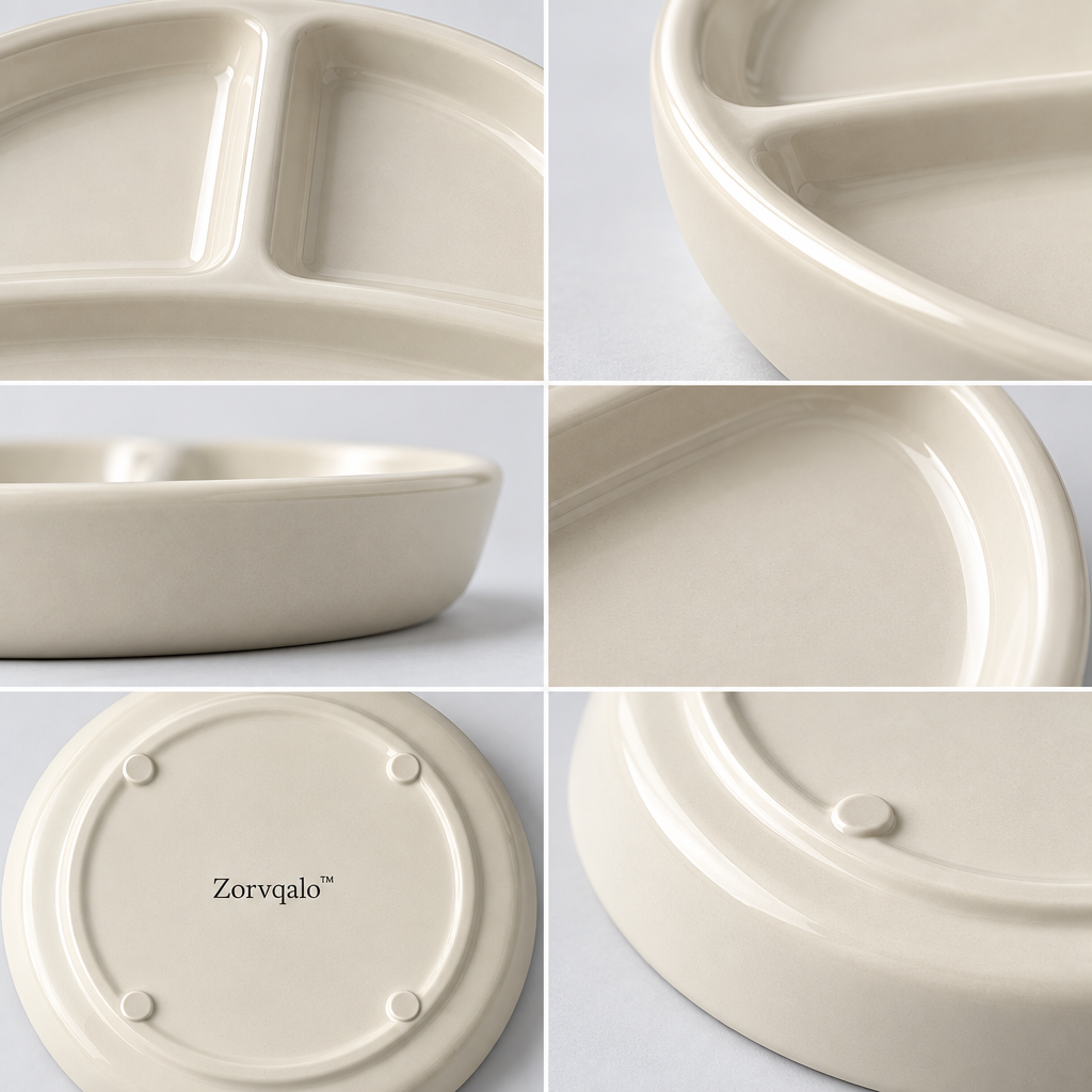 Zorvqalo™ Ceramic Divided Serving Plate image 3