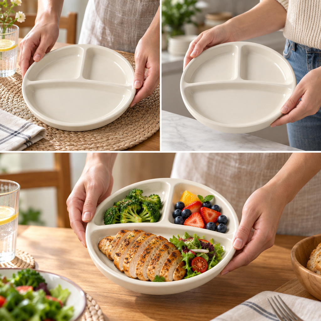 Zorvqalo™ Ceramic Divided Serving Plate image 5