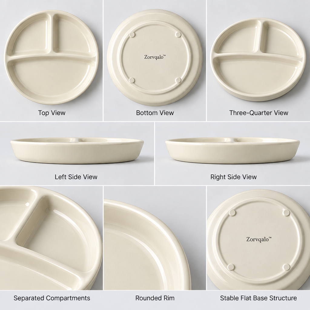 Zorvqalo™ Ceramic Divided Serving Plate image 6