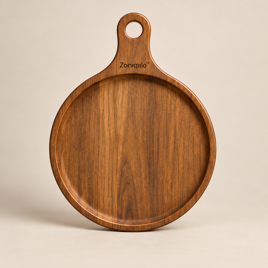 Zorvqalo™ Wooden Handled Serving Plate image 2