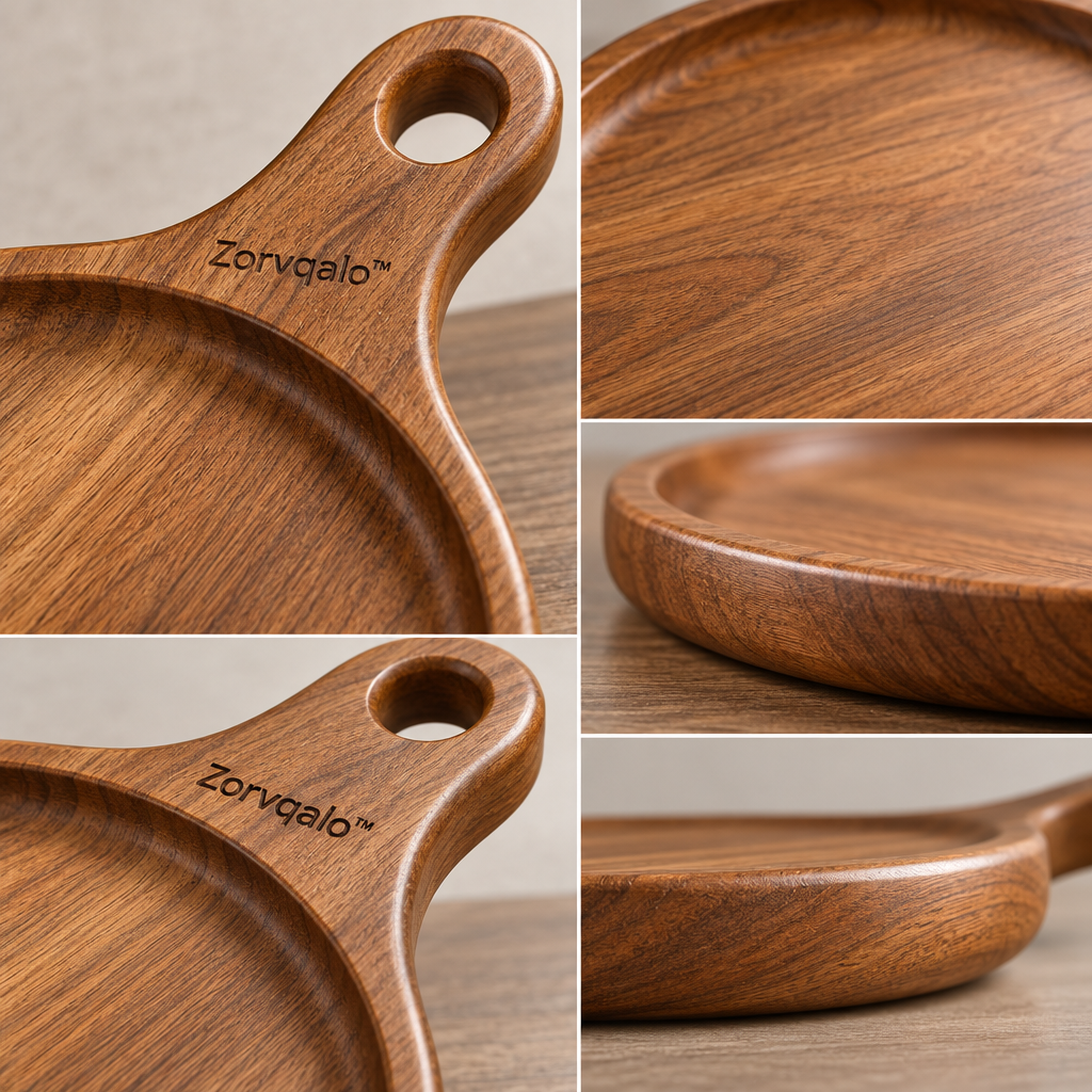Zorvqalo™ Wooden Handled Serving Plate image 3