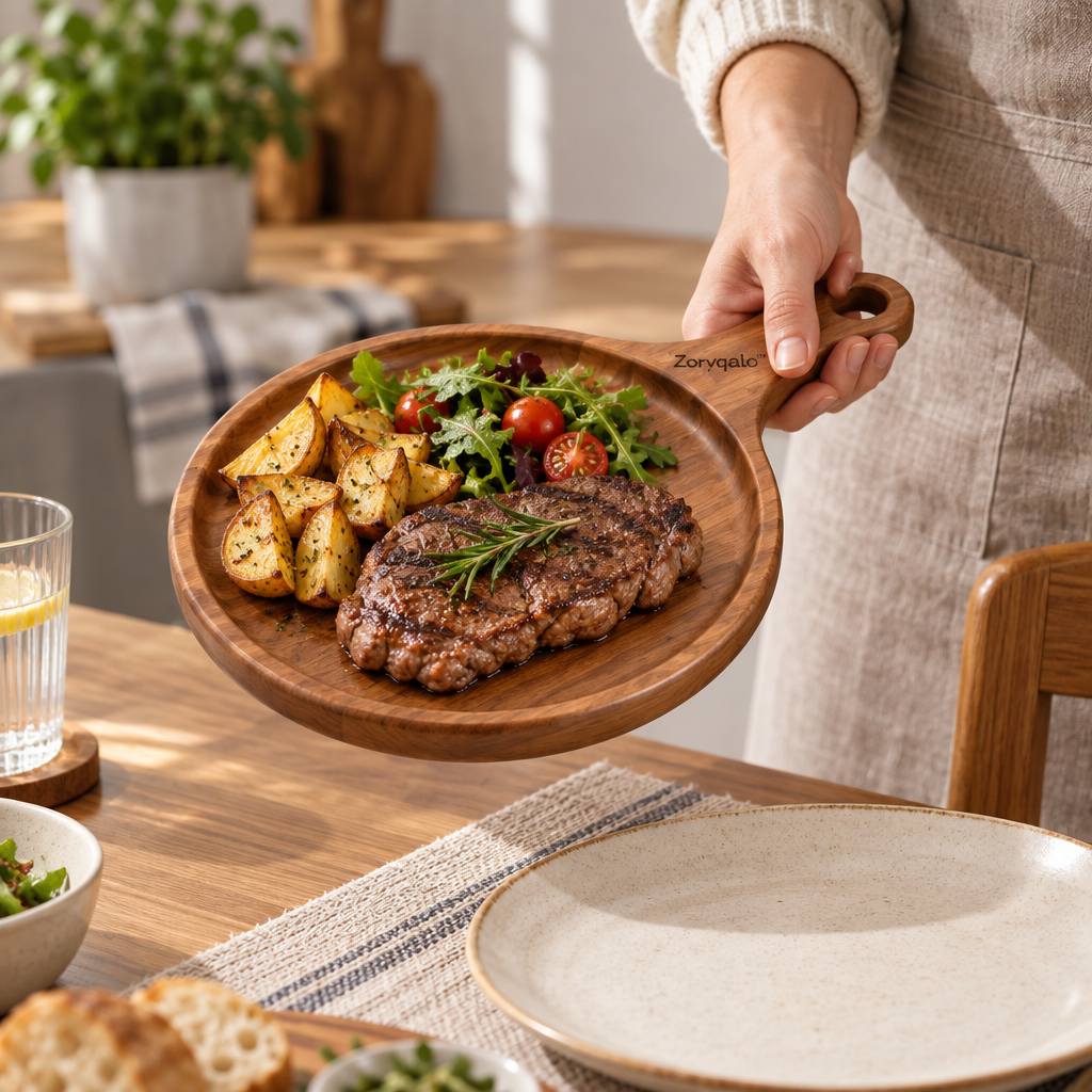 Zorvqalo™ Wooden Handled Serving Plate image 5