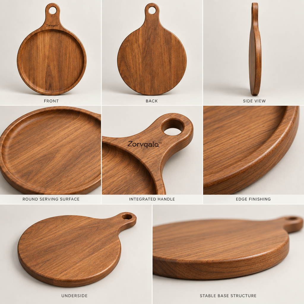 Zorvqalo™ Wooden Handled Serving Plate image 6