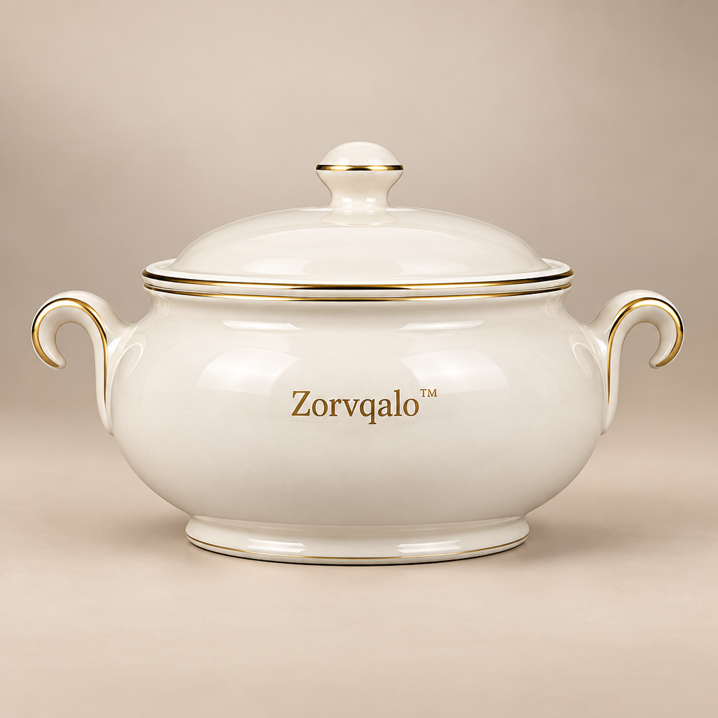 Zorvqalo™ Lidded Ceramic Soup Tureen image 2
