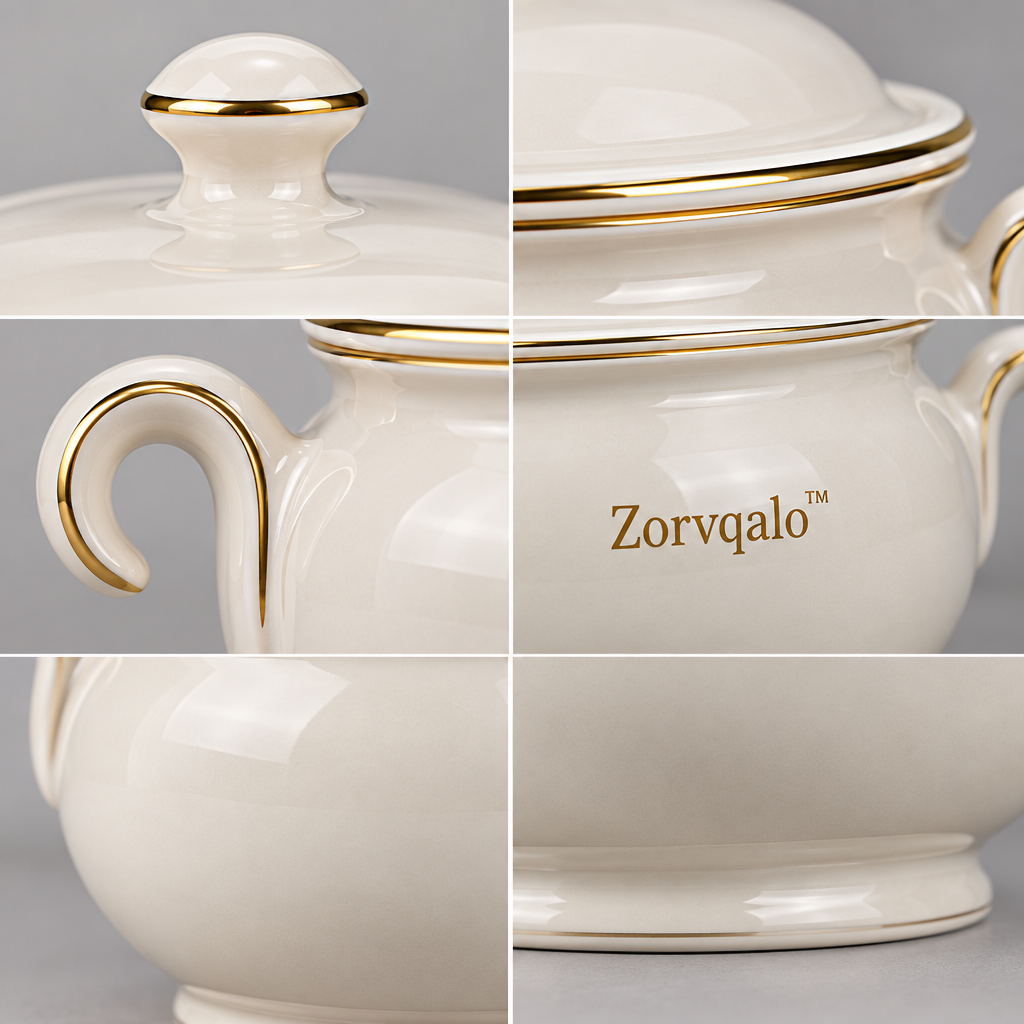 Zorvqalo™ Lidded Ceramic Soup Tureen image 3