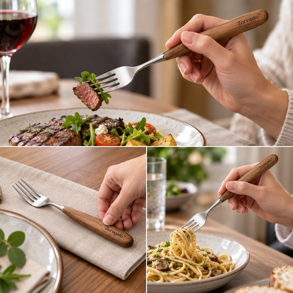 Zorvqalo™ Handcrafted Wooden-Handle Dinner Fork image 5