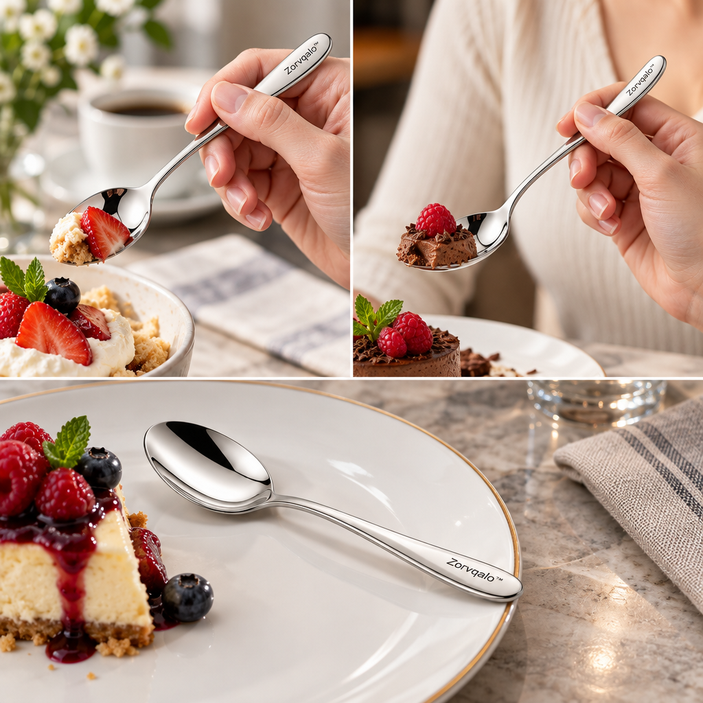 Zorvqalo™ Premium Stainless Steel Dessert Spoon image 5